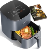COSORI 4.7 Liter Air Fryer, 1500W Fast Cooking, 9 Preset Menu, 30 Recipes Cookbook, Grill, Broil, Roast, Toast, Bake, Reheat, Defrost, Digital Touch Panel (4.7L Air Fryer) (CAF-L501)) Black