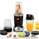 Cello Nutri Maxx Pro Mixer Grinder | Multi-purpose Blender | (2 multipurpose Jar with 1 sipper bottle) Set of 3 | Smoothie Maker | 500W Copper Motor | Cut, Chop, Blend, Whip & More | SS Blades | Black