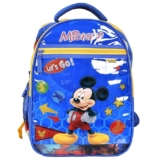 Kuber Industries Disney Mickey School Bag | Shining Laminated School Bags | Student Bookbag | School Bag for Girls & Boys | School Backpack for Kids | 4 Compartments School Bag | Blue