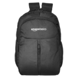 Amazon Basics 36 L Laptop Backpack for Men & Women | Spacious Front Pocket and Back Padding | For Travel, Outdoor, College | 33 L x 22.9 W x 45.7 H cm | Black