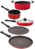 Nirlon Non-Stick Flat Base Gas Compatible Cookware Gift Set Offer, 5 Piece