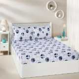 Amazon Brand – Solimo Geometrical 180 TC Cotton Double Bedsheet (Grey)