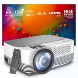 Ant Esports View 511 Multimedia LED Projector – Daisy White | 720P Native & 4K Support I 1200 Lumens I Remote Control I AV/HDMI/USB I Upto 120″ Max Screen I Built-in Speaker, Included 120″ Screen