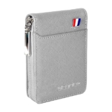 Storite PU Leather 9 Slot Vertical Credit Debit Card Holder Money Wallet Zipper Coin Purse for Men Women (Grey – 11.5 x 2 x 8 Cm)