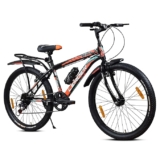 Leader Rigid Suspension Beast 26T IBC Premium 7 Speed Cycle for Men with Inbuilt Carrier,Rugged City/Mountain Gear Bicycle,Strong V-Brakes&Steel Frame,Ideal for 10+Years,Matt Black,137.1×21.5×72.3 cm