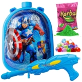 Zest 4 Toyz Holi Pichkari Water Gun for Kids Backpack Tank Holi Water Gun with 1 Pk Holi Color and 100 Balloons for Holi Celebration Water Spray Gun – Boys and Girls (Dazzle Tank) Assorted