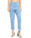 Nifty Women’s Denim Fringed Hem Straight Fit Sky Blue Jeans