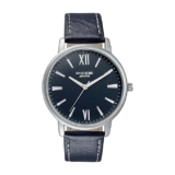 Sonata Poze Quartz Analog Black Dial Leather Strap Watch for Men-SP70039SL01W