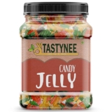 Tastynee Jelly Bites, Sugar Coated Jelly Candy Cube, Mix Fruit Flavoured, Kids Favourite Jelly Beans (500)