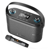 ZEBRONICS PROTONE ONE, Portable Bluetooth Speaker, 120W, 13h Playback, Wireless UHF MIC with Display & Controls, Karaoke, Recorder, Carry Strap, BT v5.0 | TWS | USB | mSD | AUX | 6.3mm Guitar & MIC