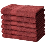 AmazonBasics Cotton Hand Towel 500 GSM (Set of 6, Red)